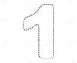 Number 1 sign design template element. Vector. Black dashed icon on white background. Isolated. Number 1 sign design template element. Vector. Black dashed icon on white background. Isolated.